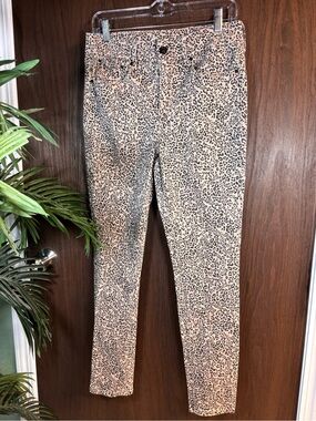 Seven7 Leopard Print Skinny Jeans High Rise Size 8